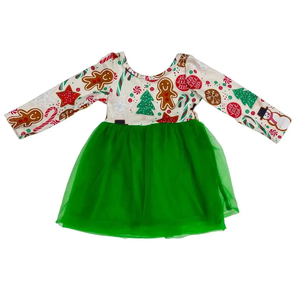 NWT L (4T) Green Christmas Tutu Dress